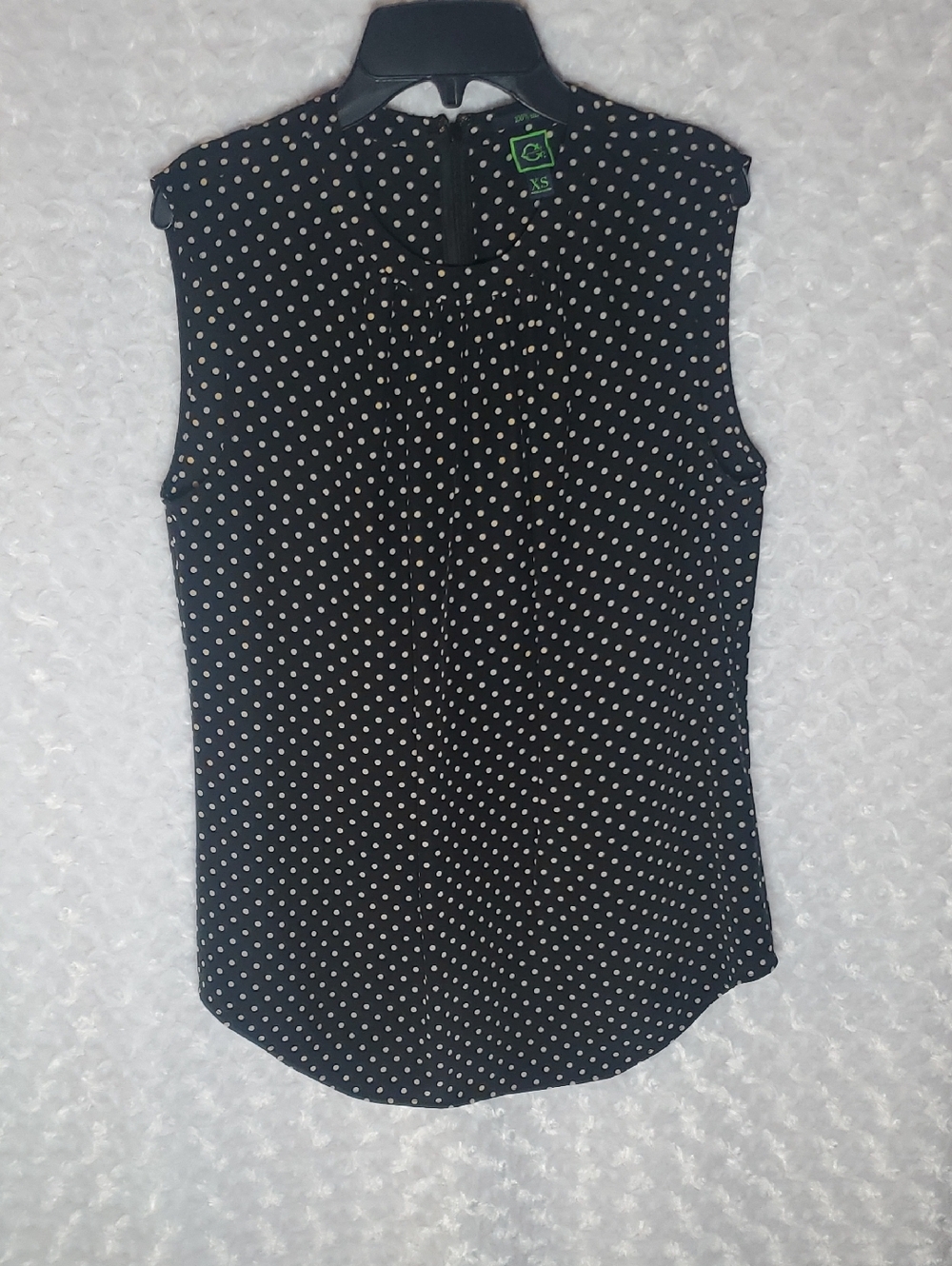 C. Wonder Black Sleeveless Polka Dot Blouse
